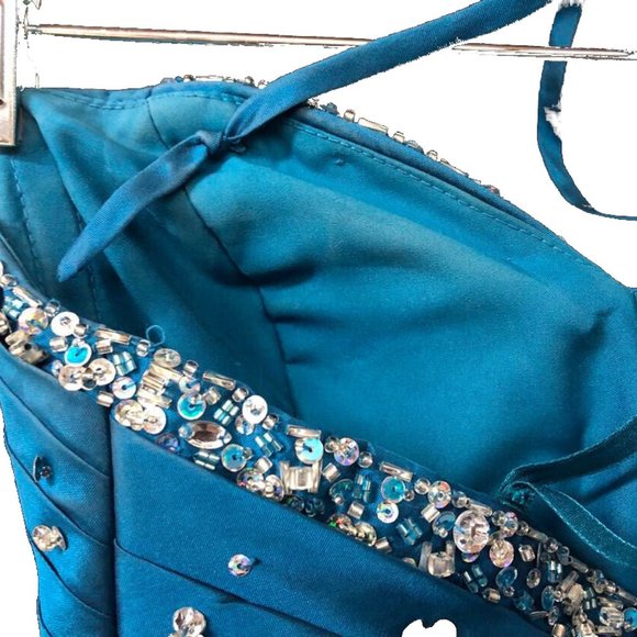 Mori Lee Teal Pageant Ballgown Pageant, Quinceanera, Prom Sz 1/2 - Picture 10 of 13